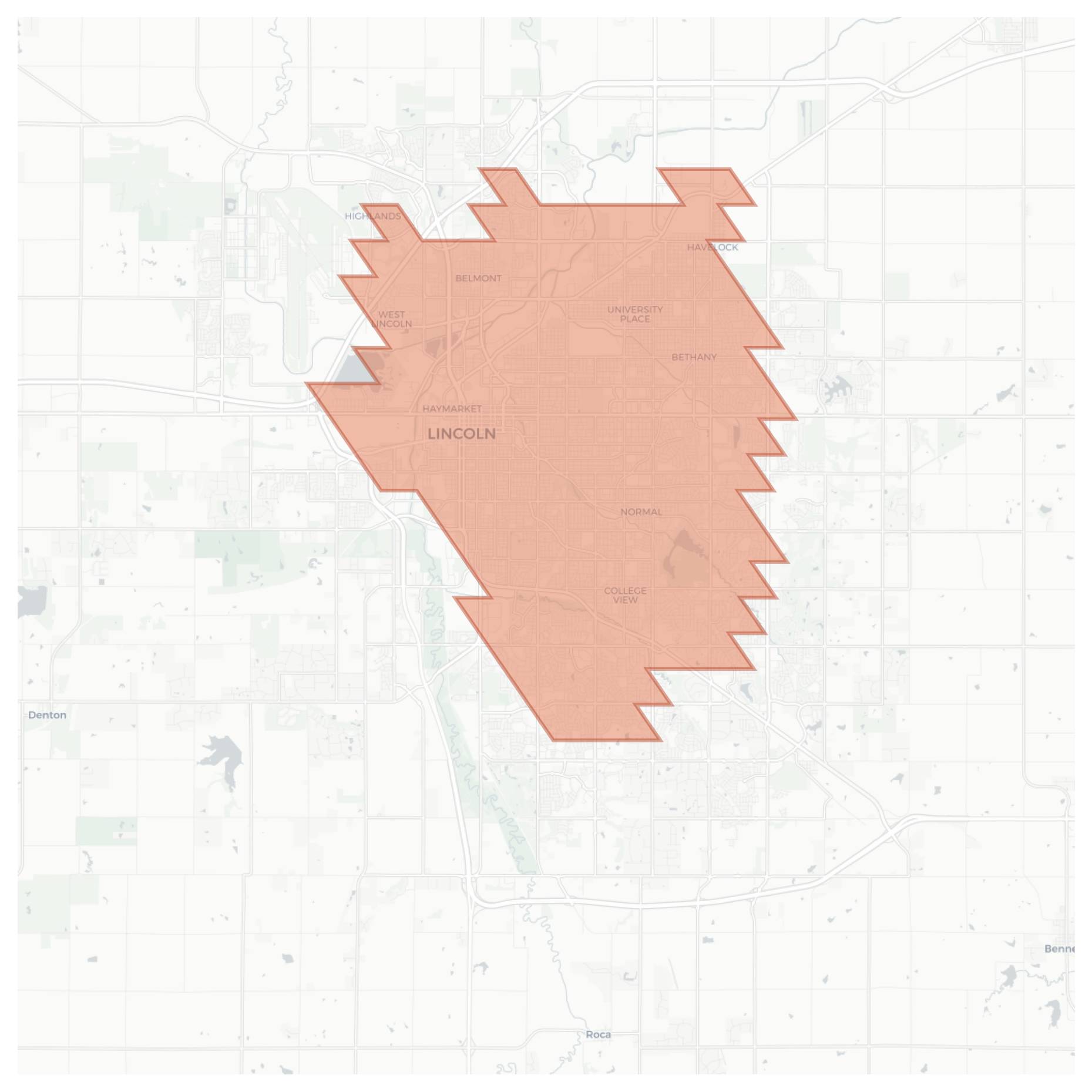 Lincoln geographic map