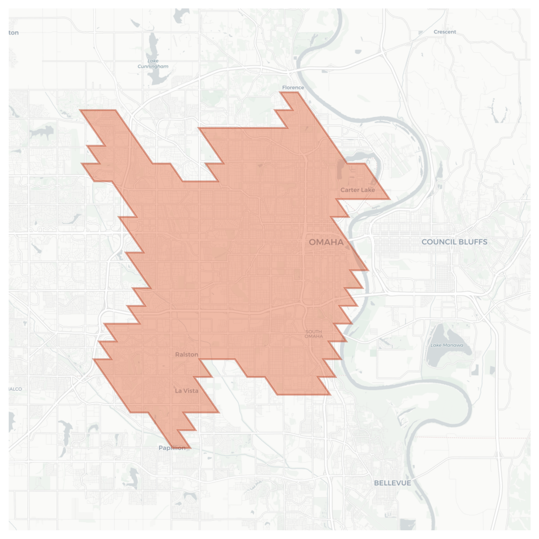 Omaha geographic map