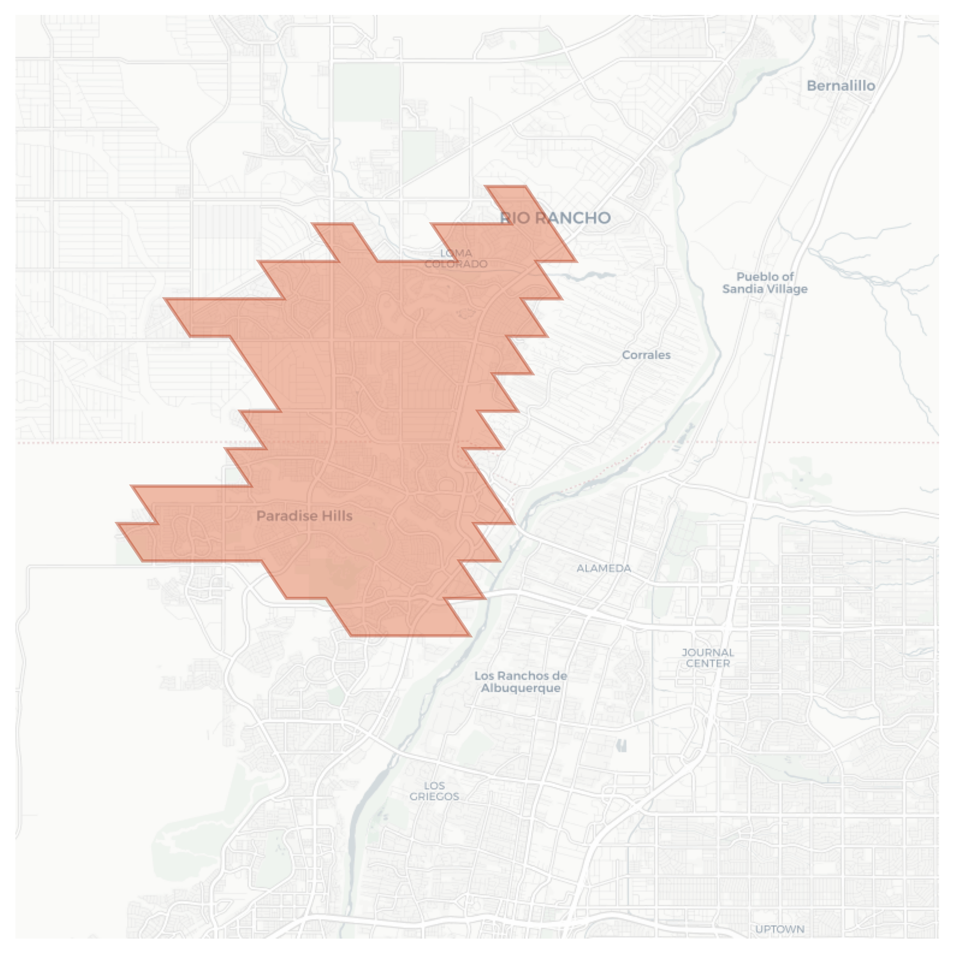 Paradise Hills geographic map