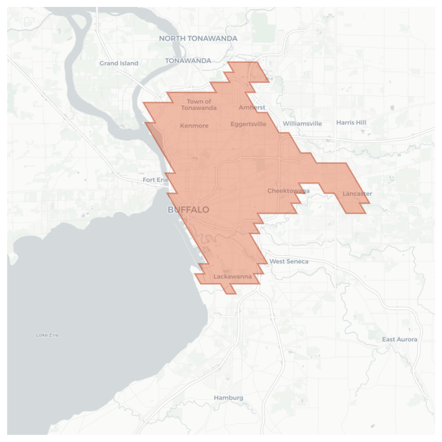 Buffalo geographic map