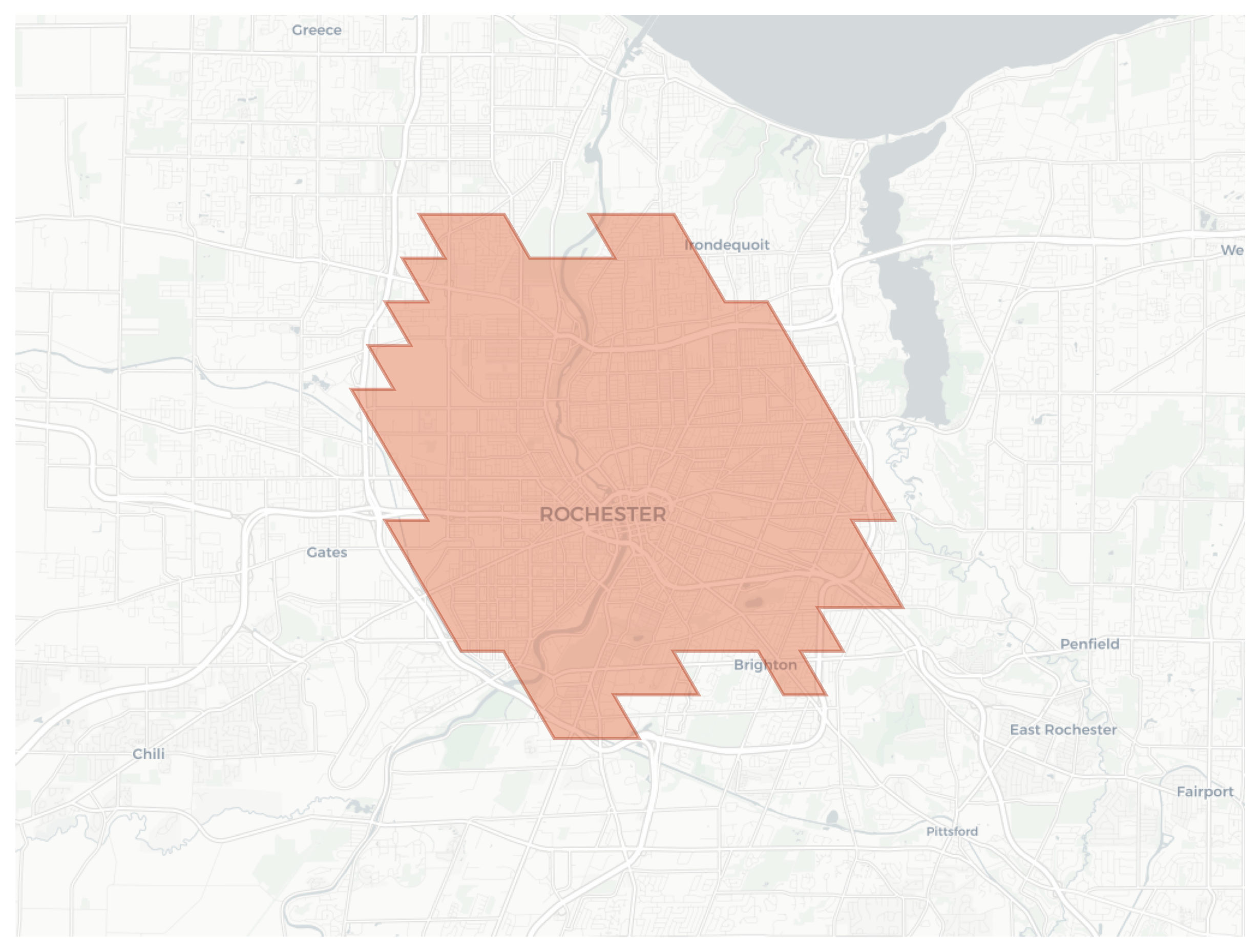 Rochester geographic map