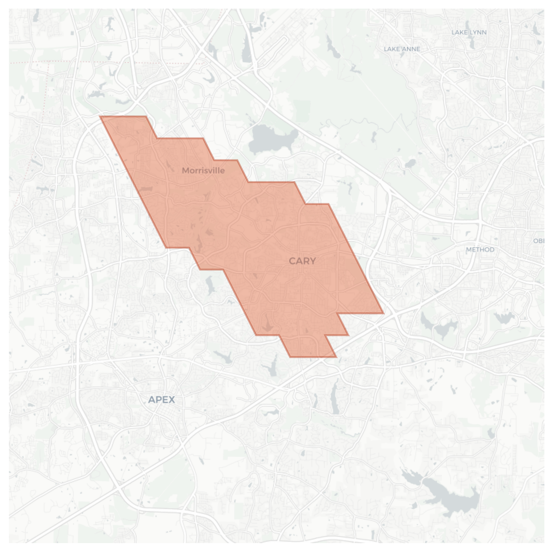 Cary geographic map