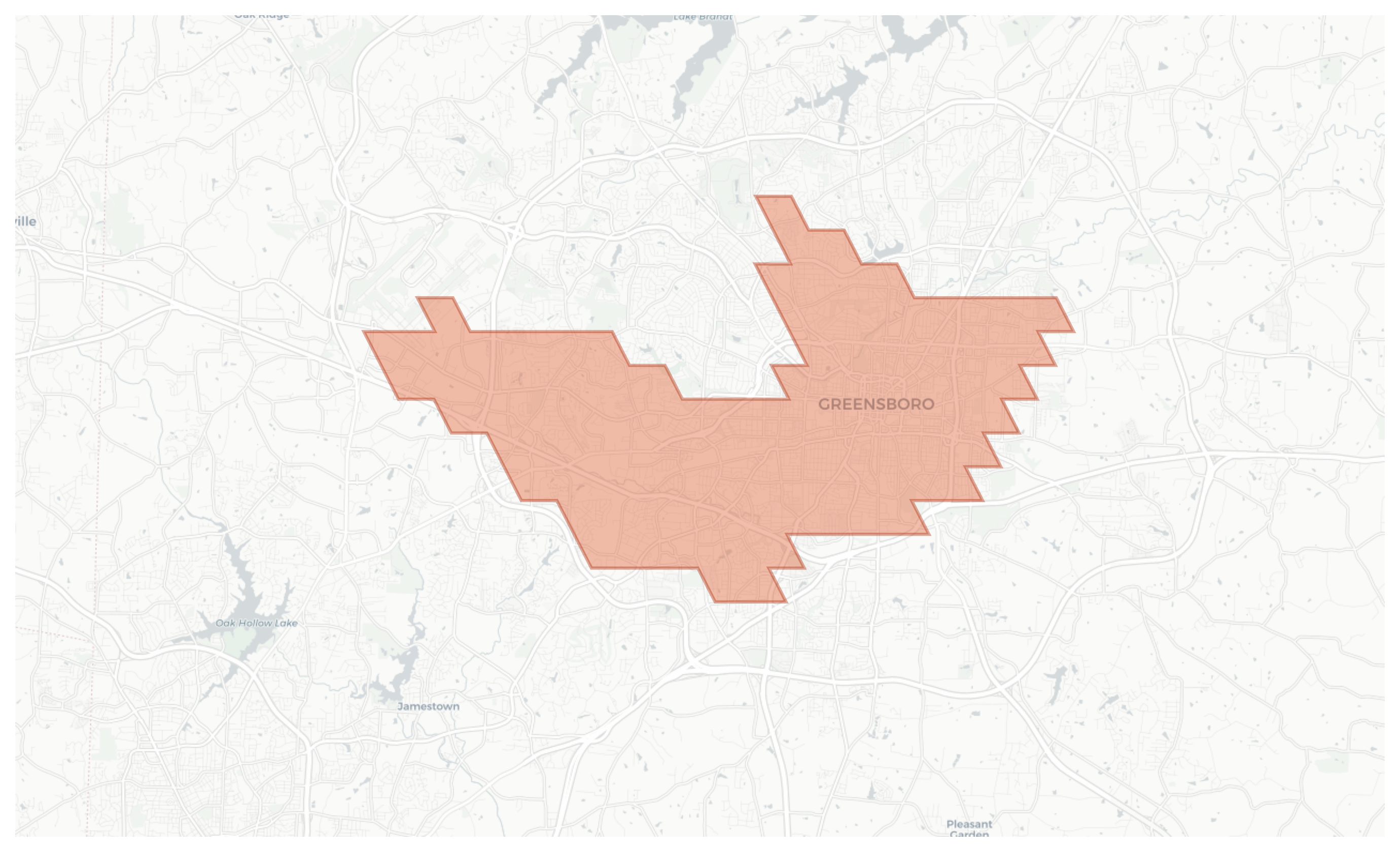Greensboro geographic map