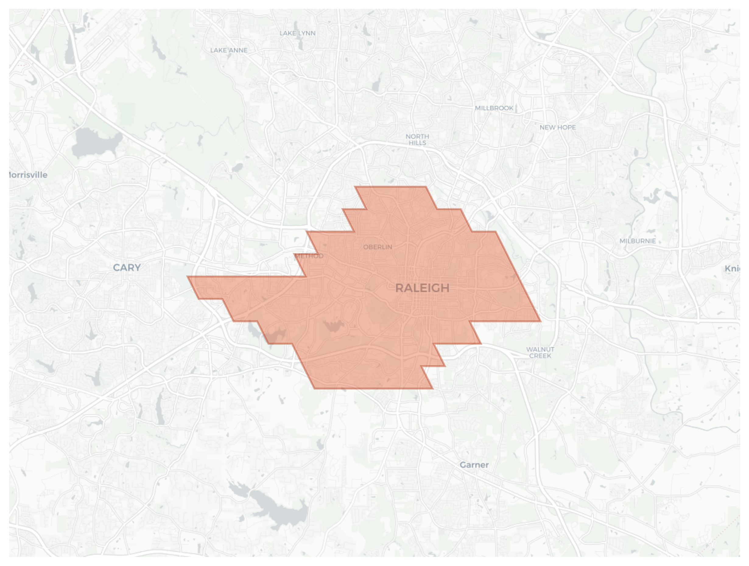 Raleigh geographic map