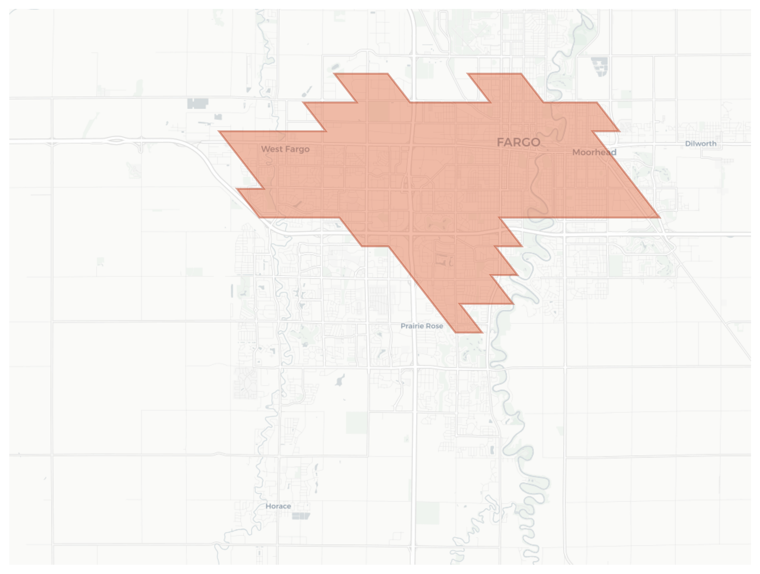 Fargo geographic map