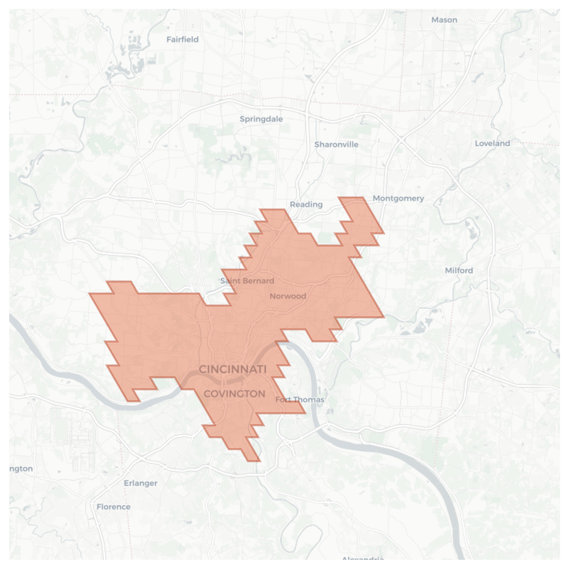 Cincinnati geographic map