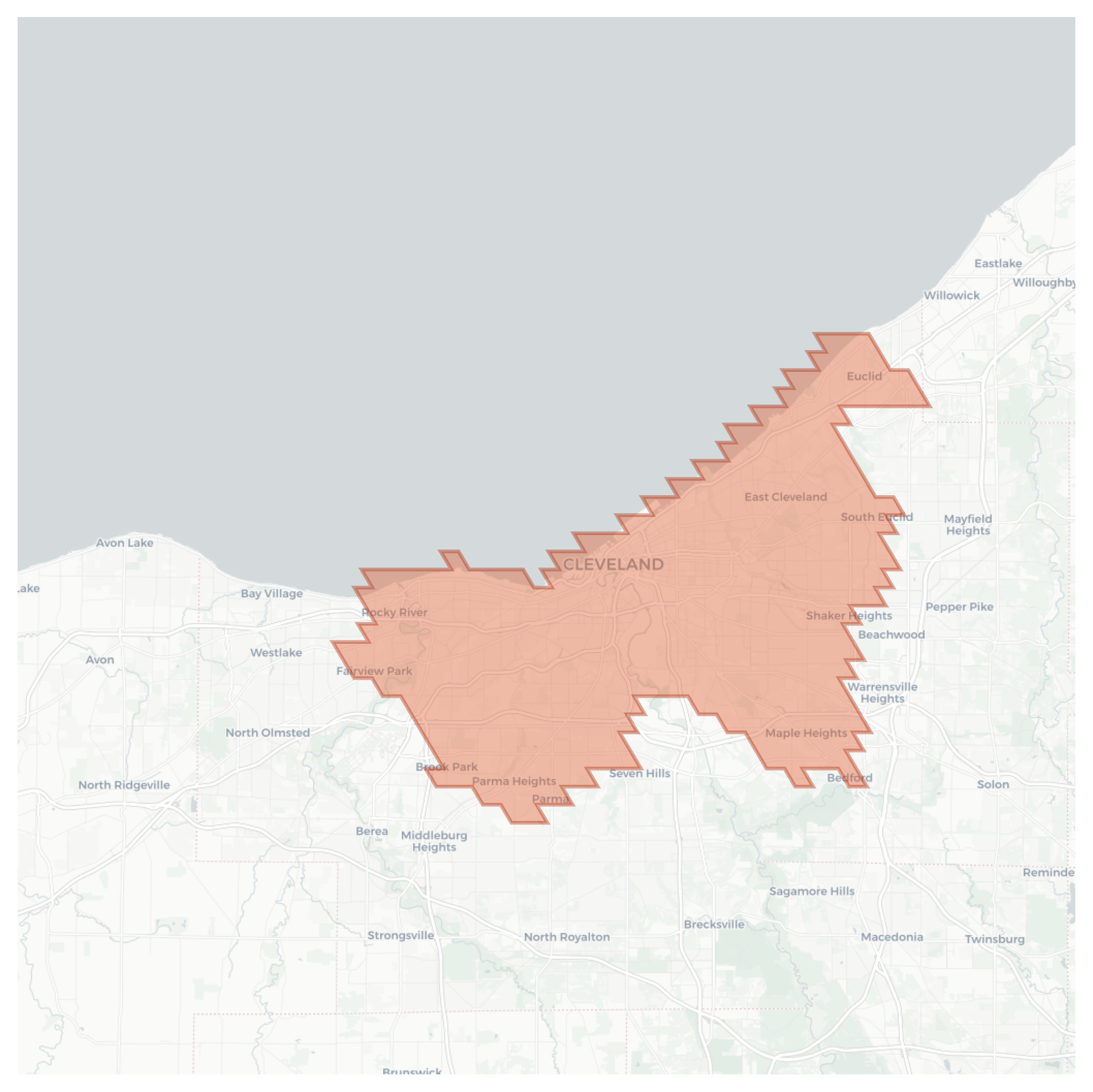 Cleveland geographic map