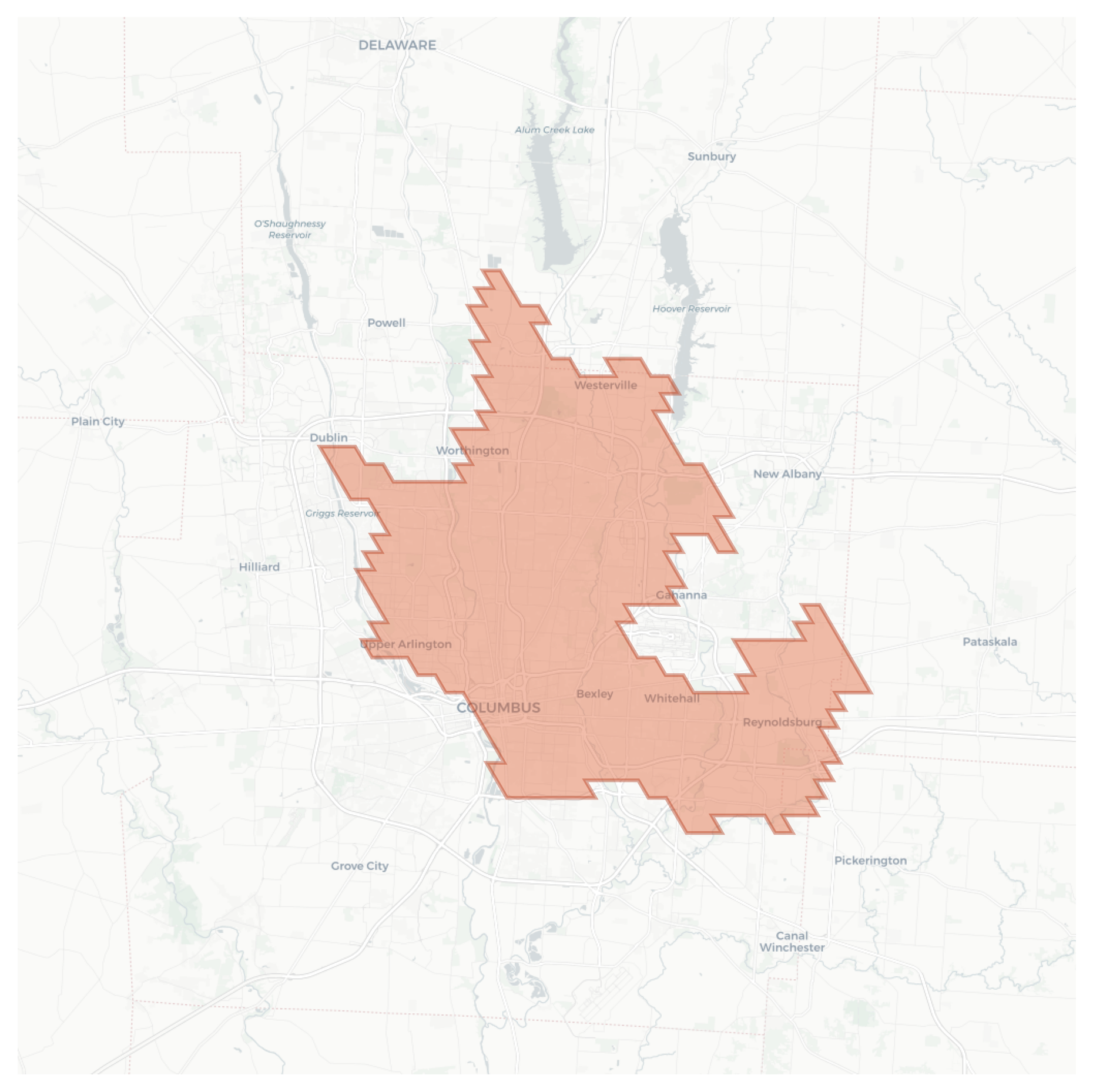 Columbus geographic map