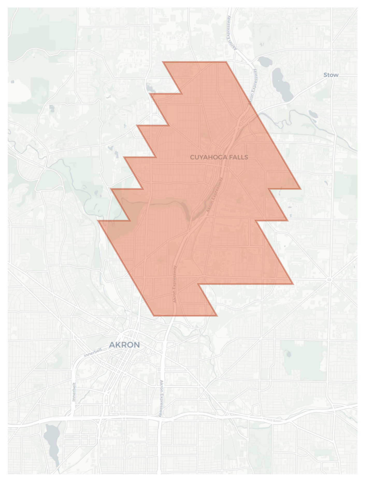 Cuyahoga Falls geographic map
