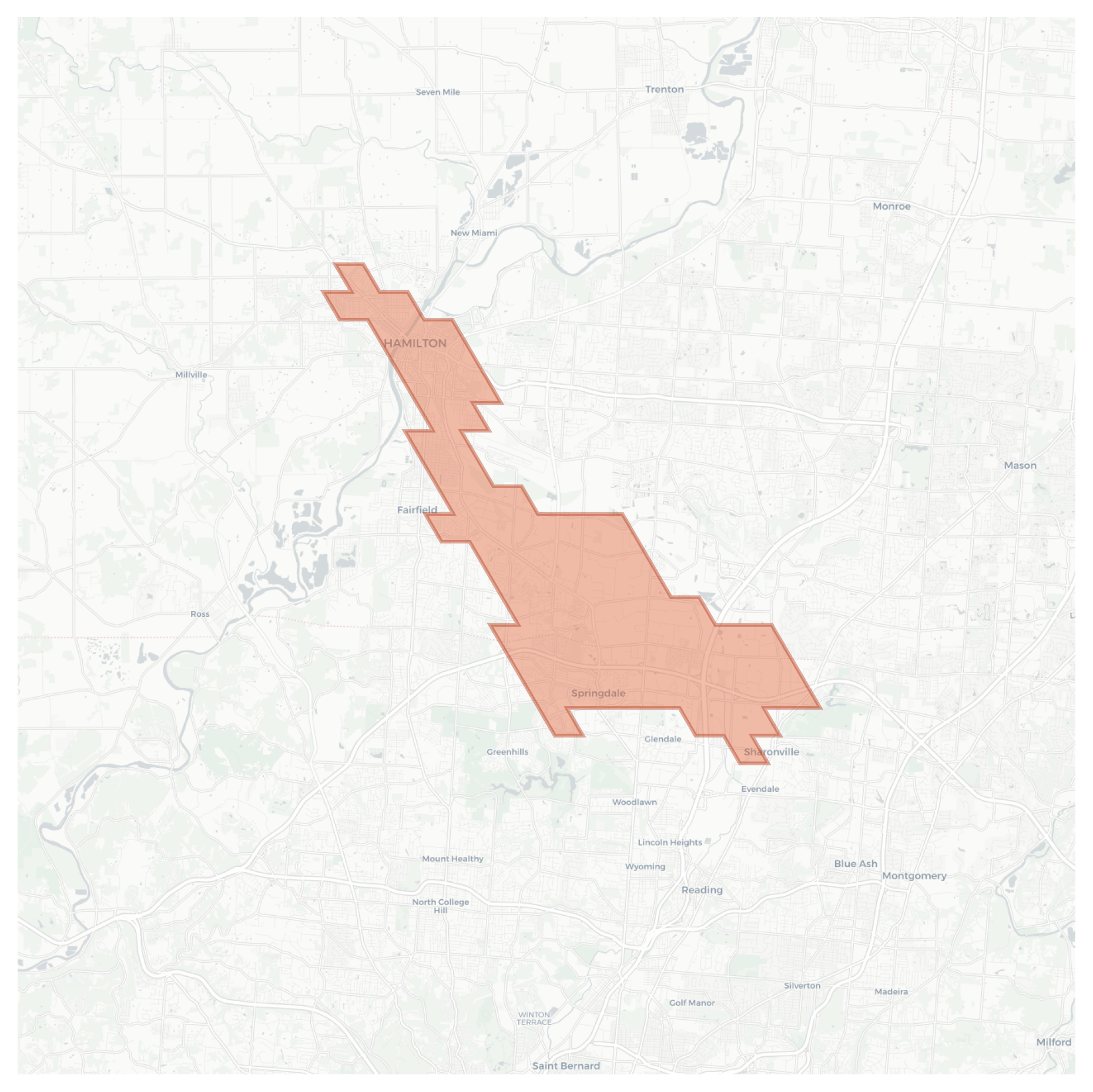 Hamilton geographic map
