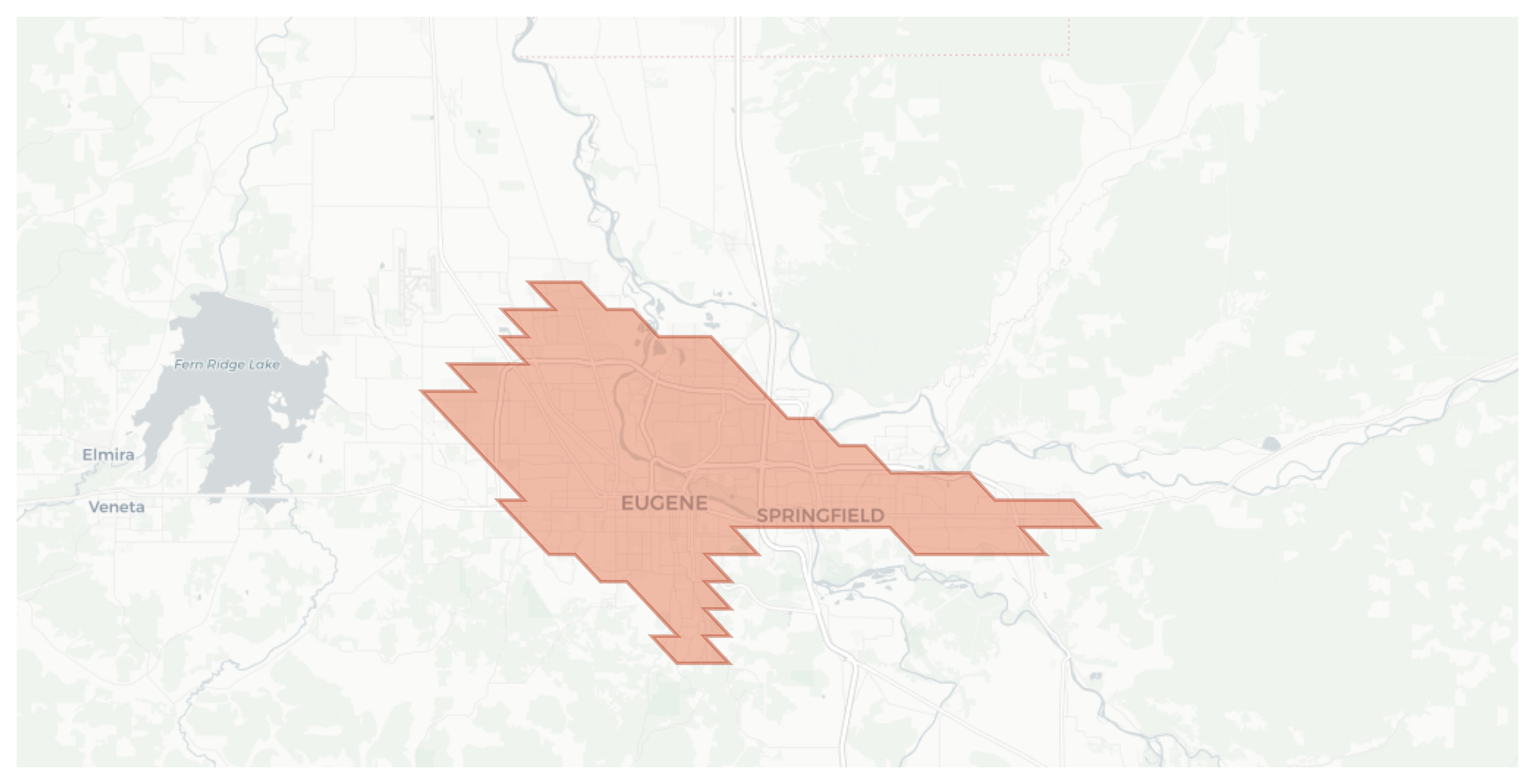 Eugene geographic map