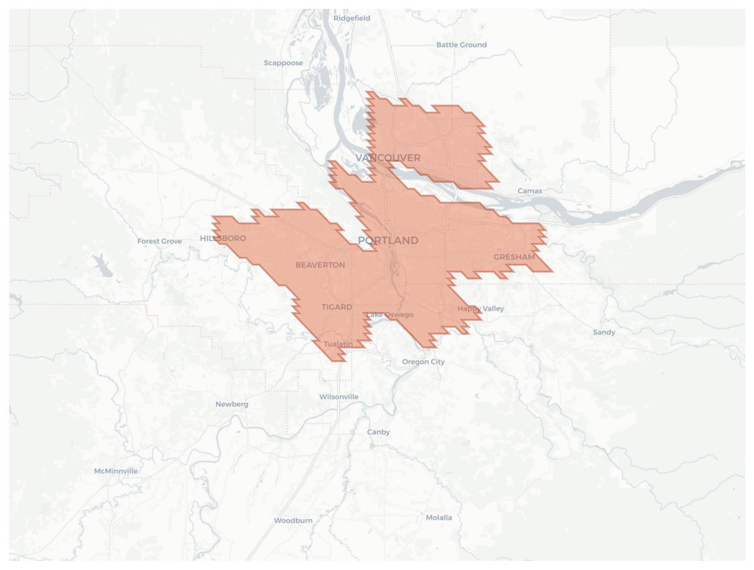Portland geographic map