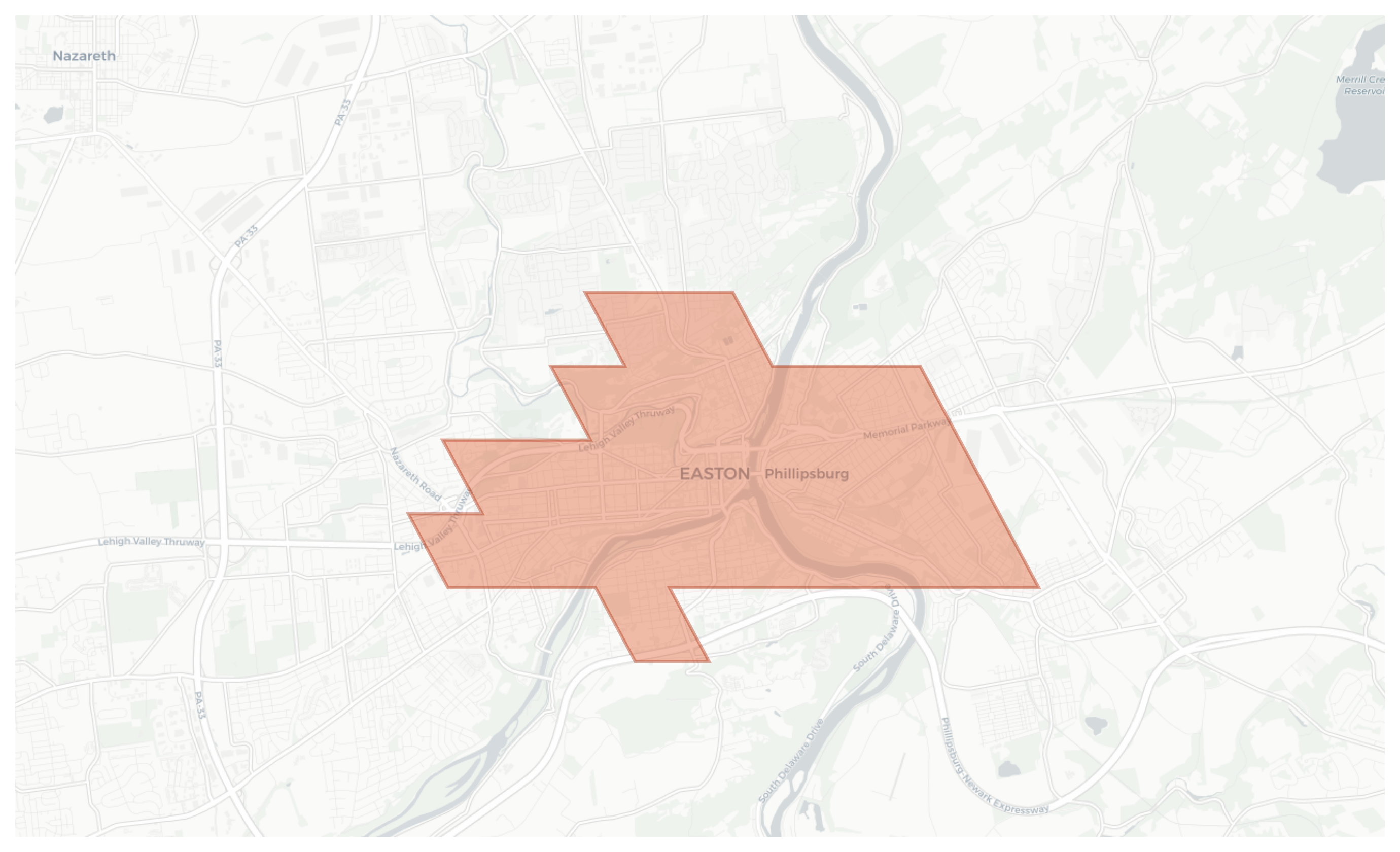 Easton geographic map