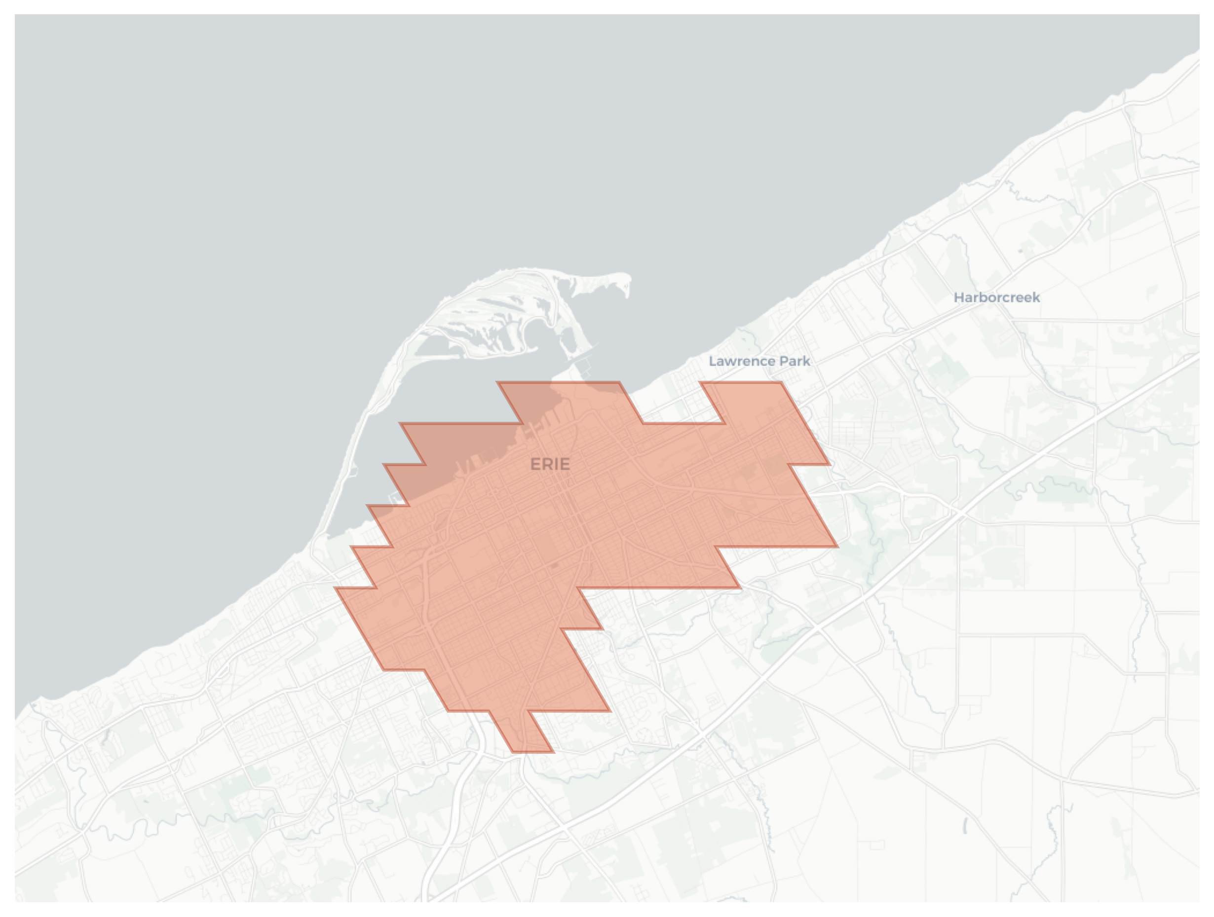 Erie geographic map