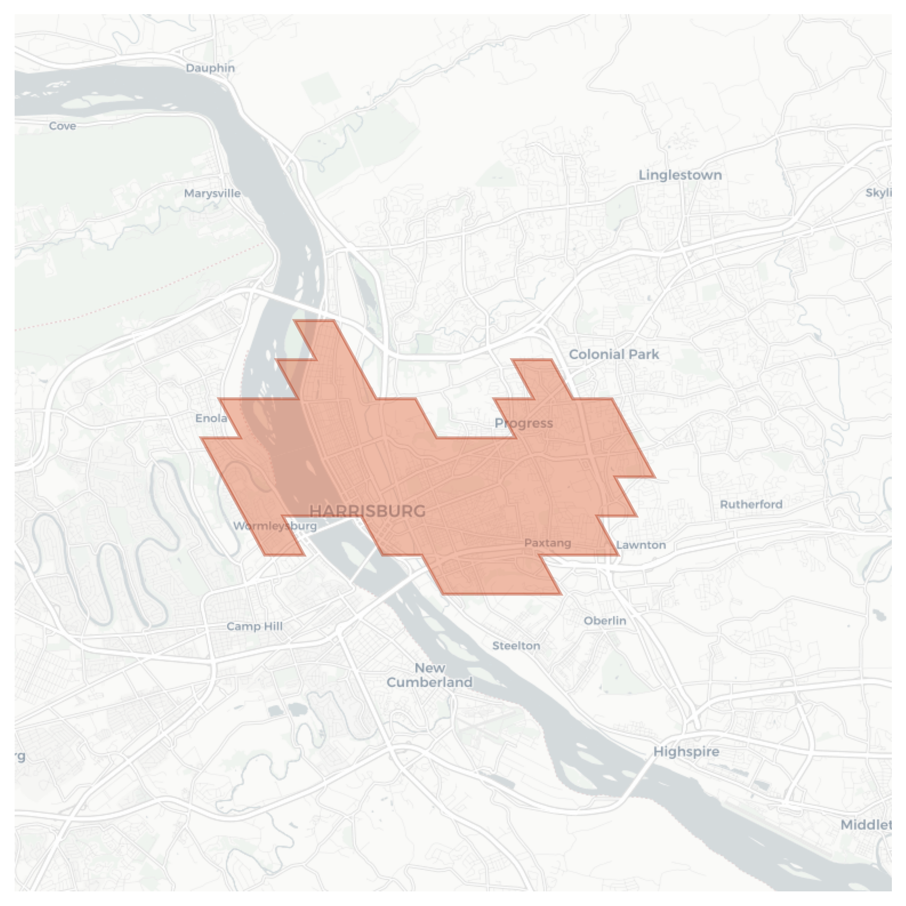 Harrisburg geographic map