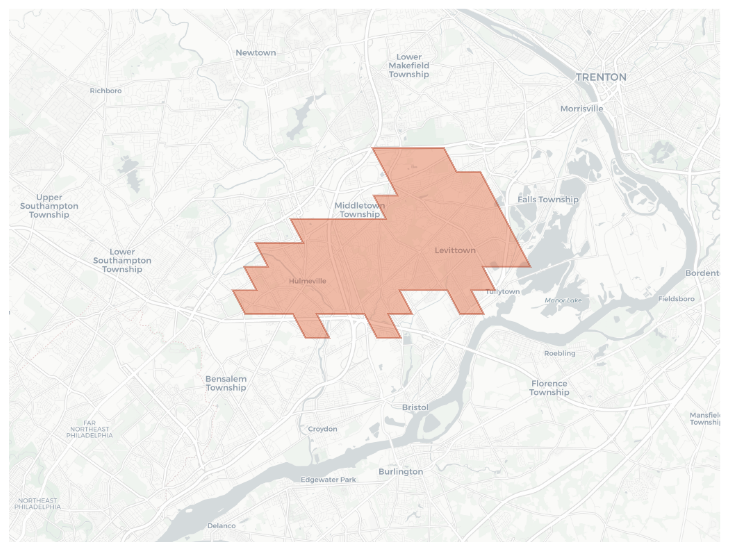 Levittown geographic map