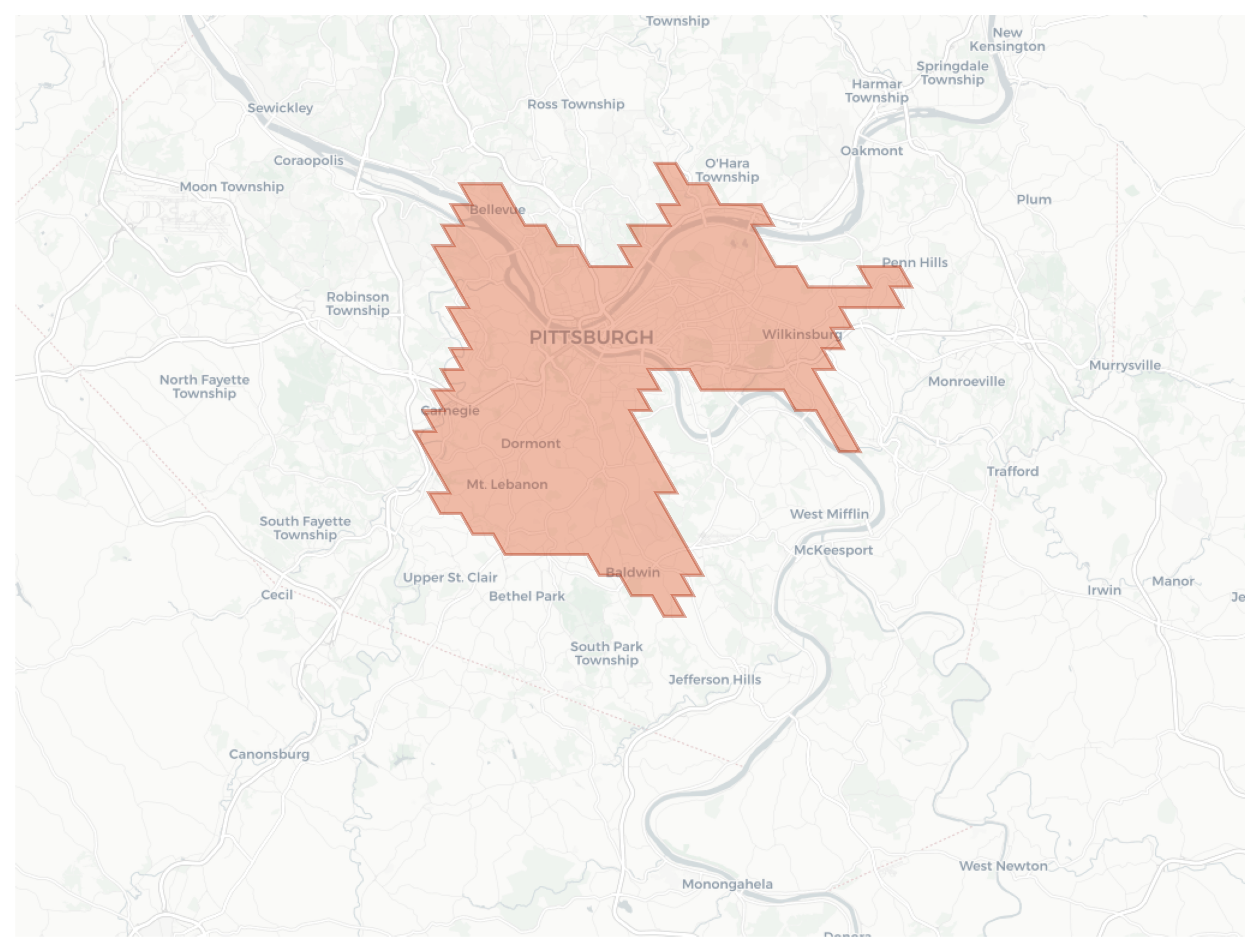 Pittsburgh geographic map