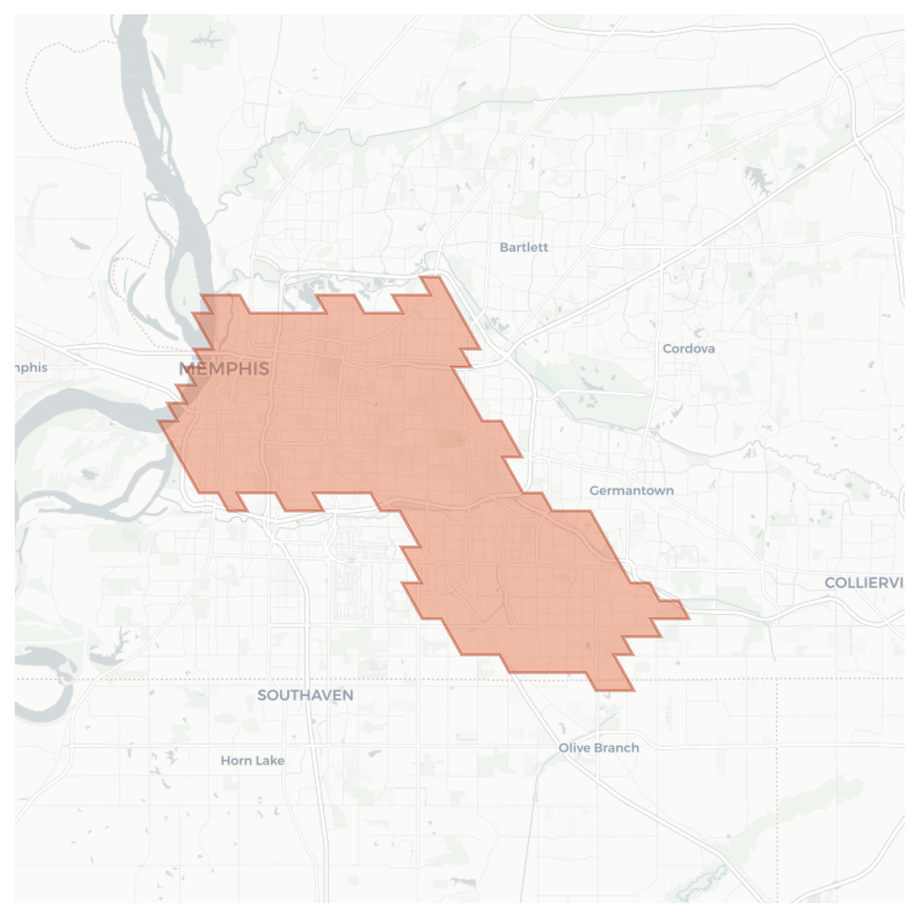 Memphis geographic map