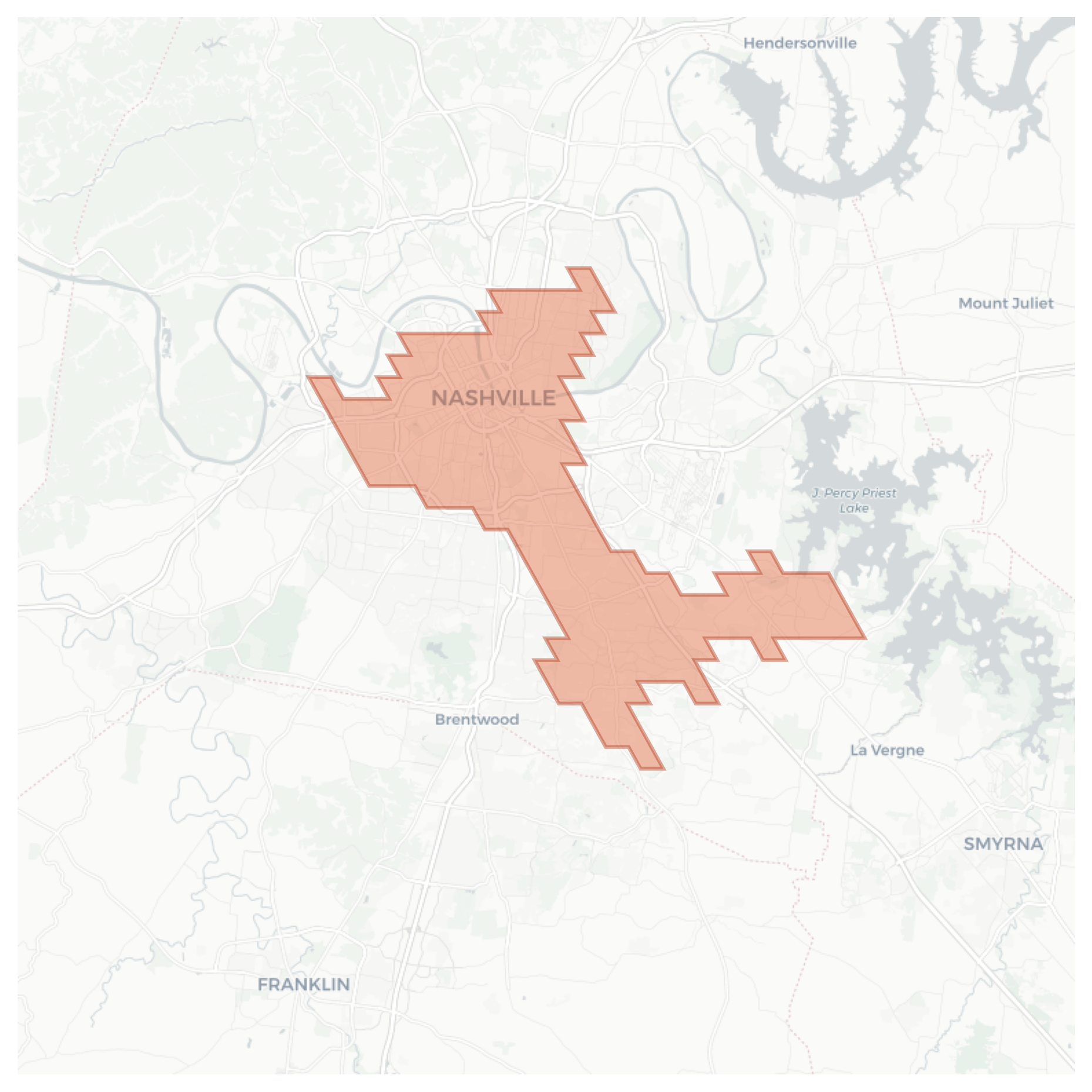 Nashville geographic map