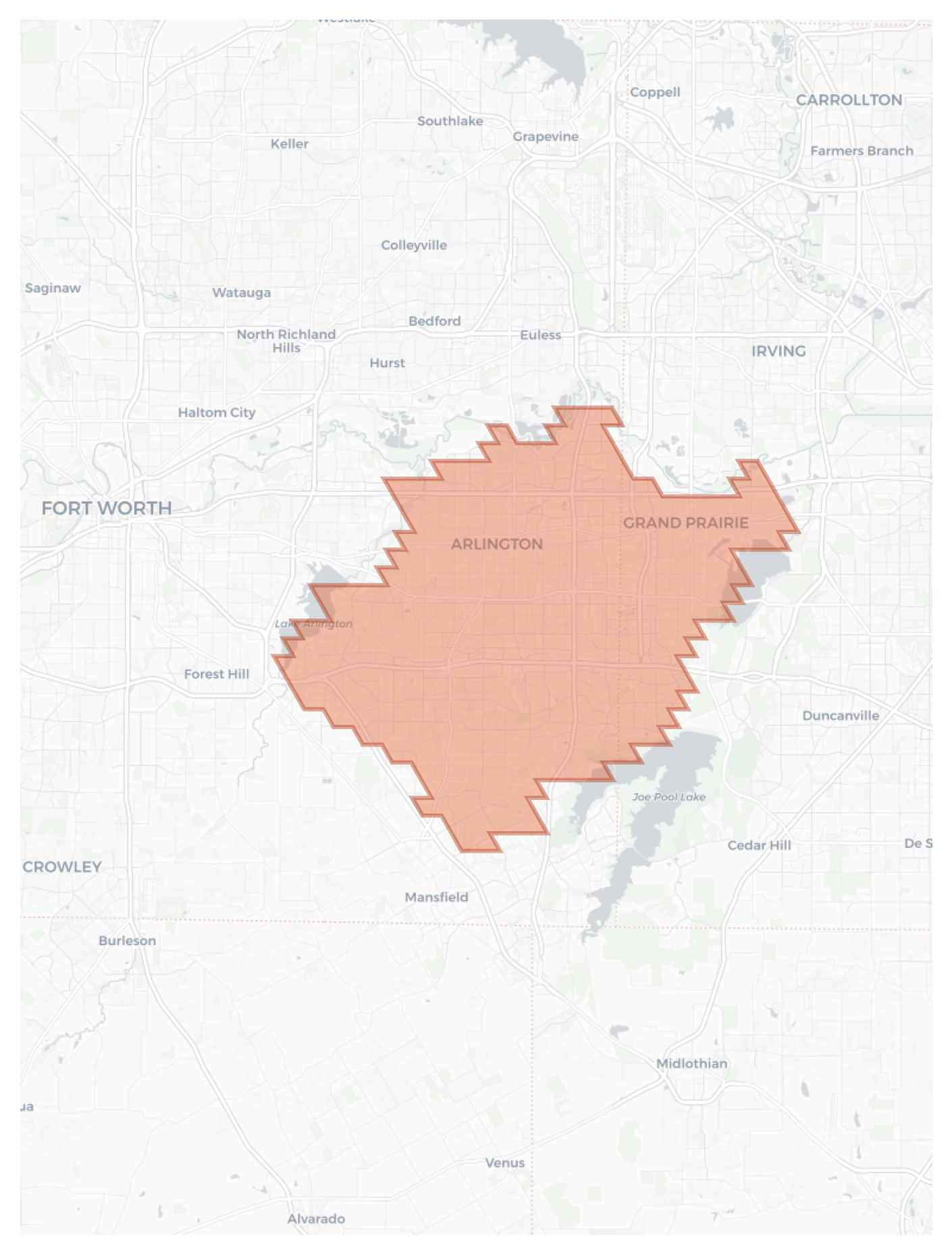 Arlington geographic map