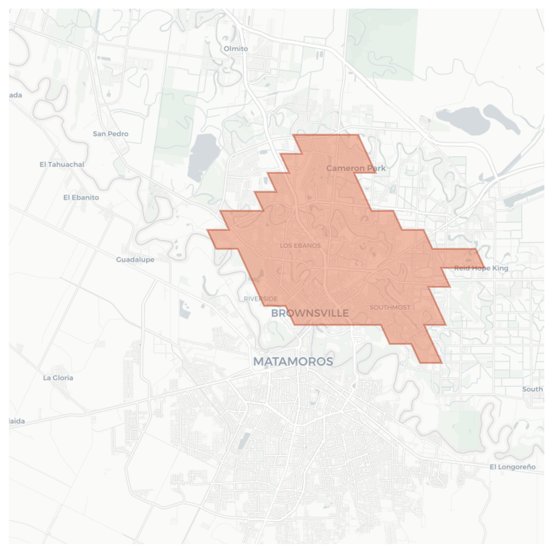 Brownsville geographic map