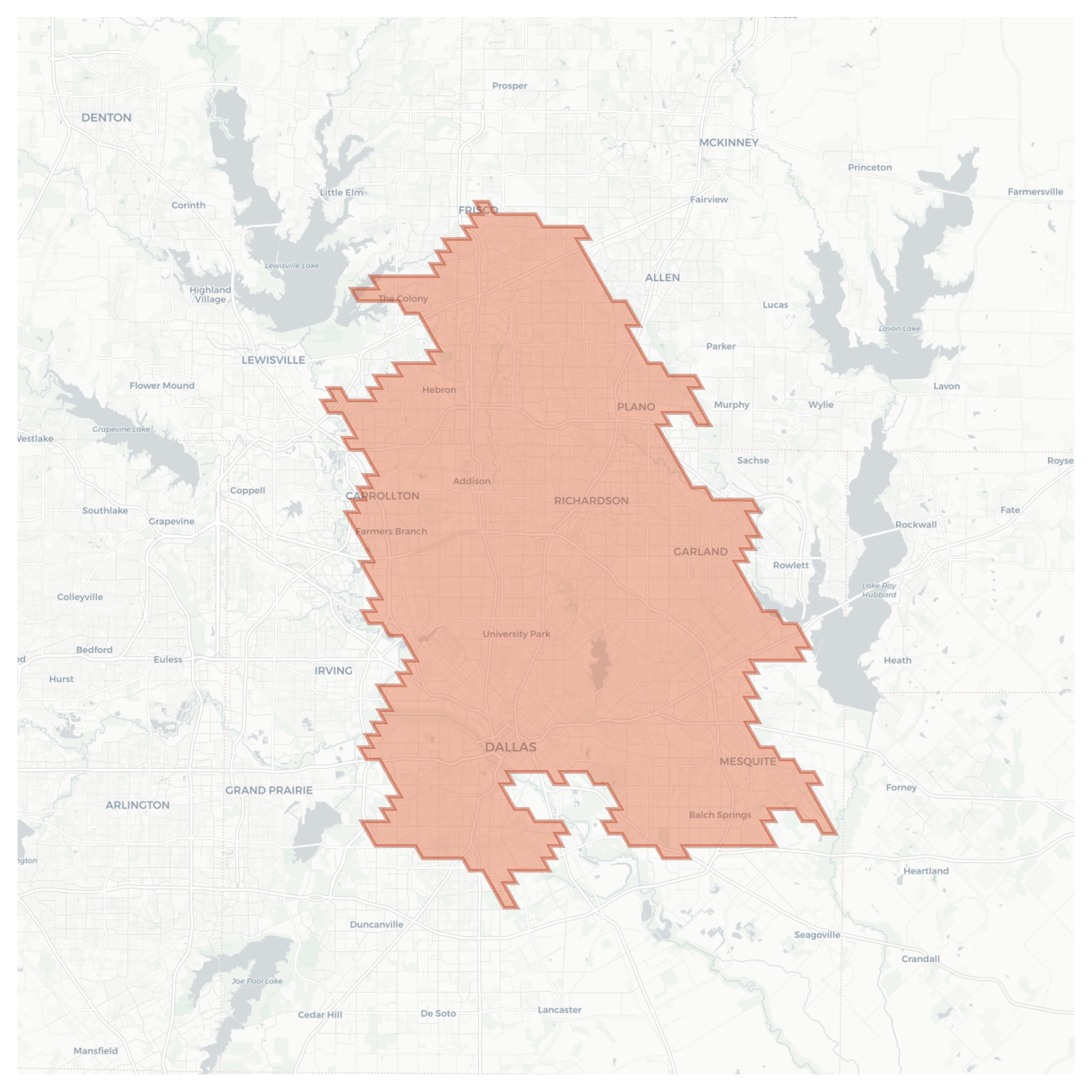 Dallas geographic map