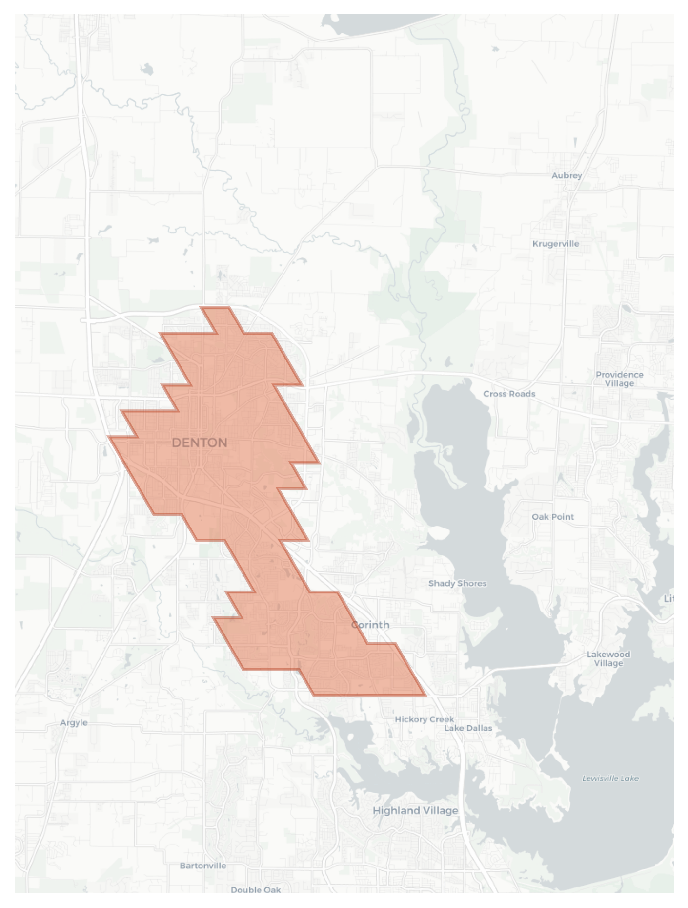 Denton geographic map