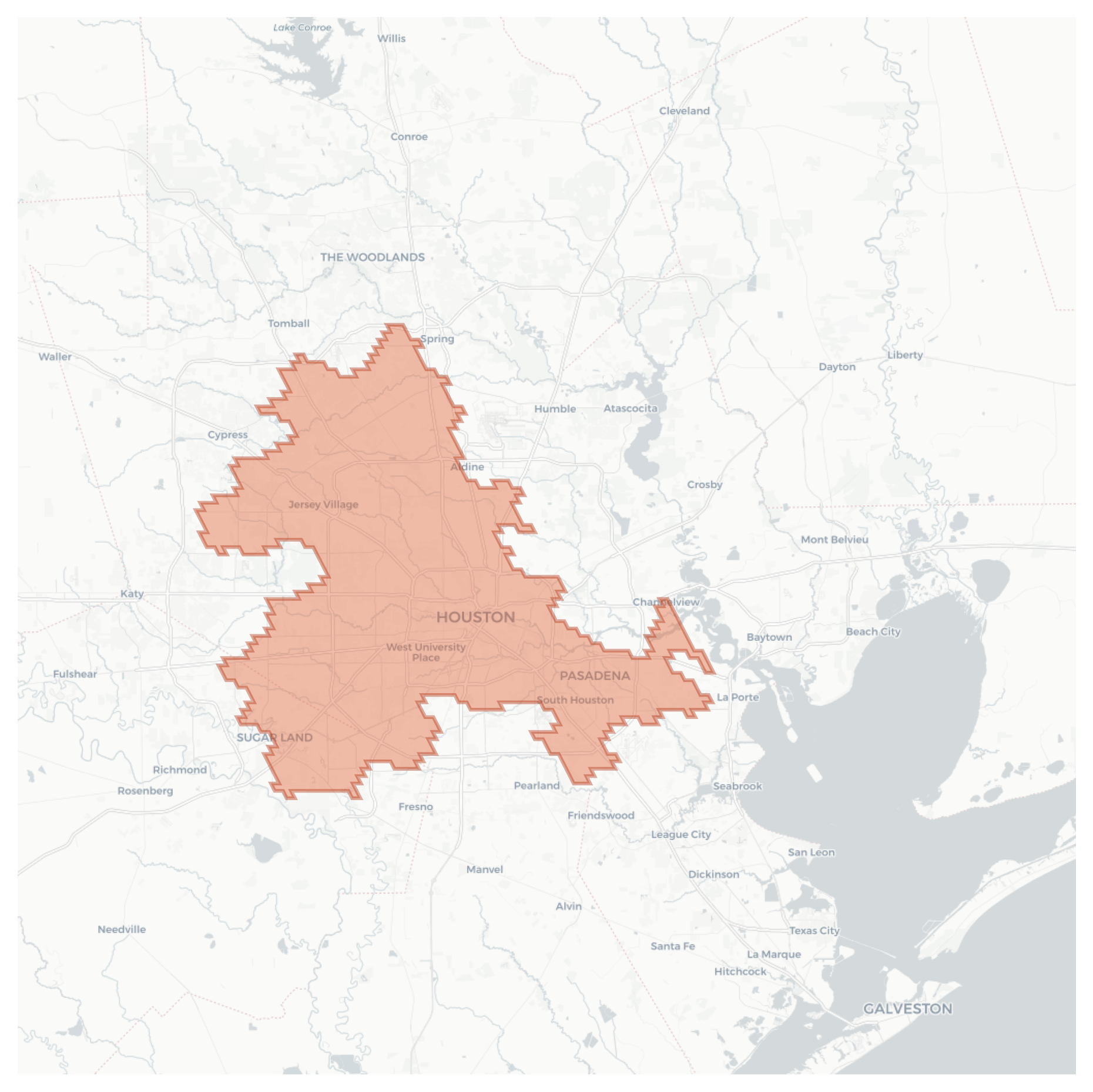 Houston geographic map
