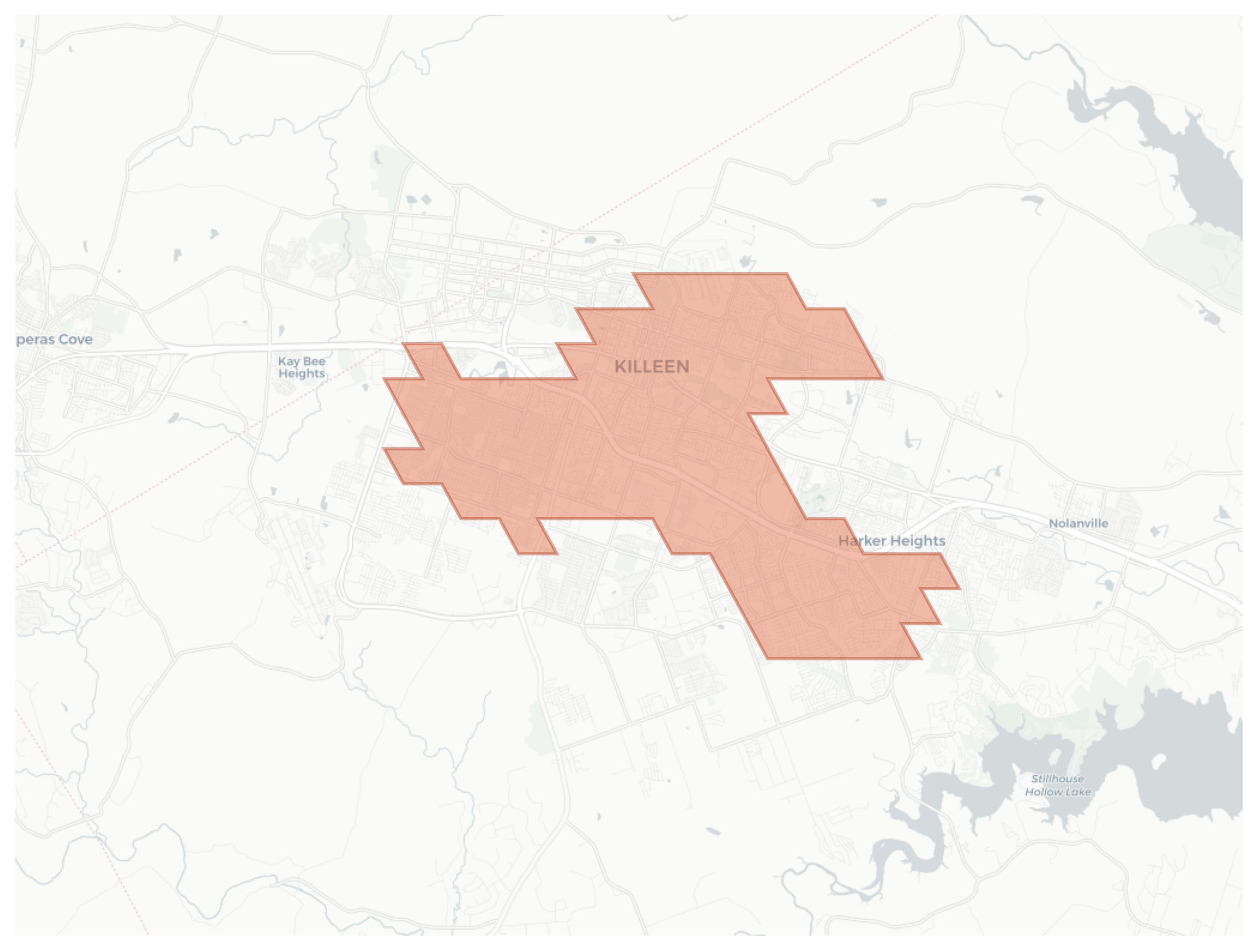 Killeen geographic map