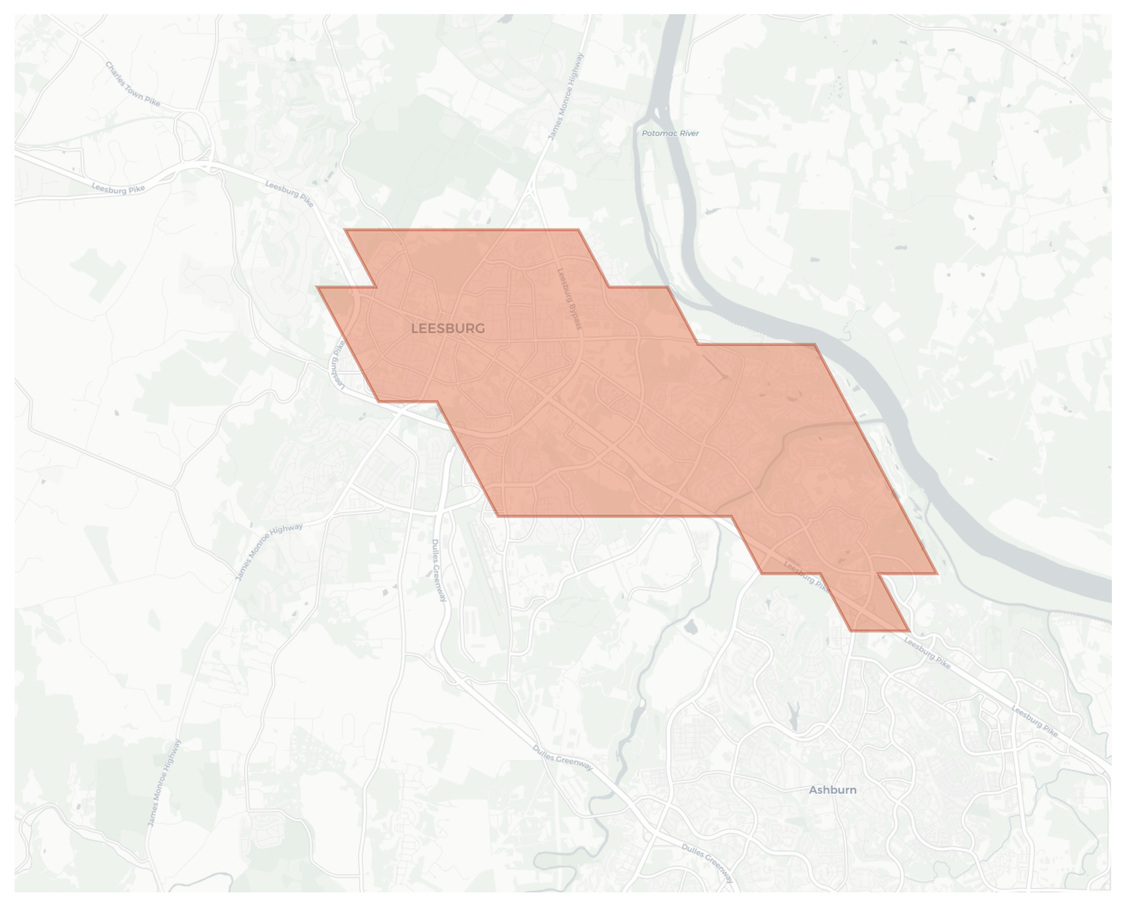 Leesburg geographic map