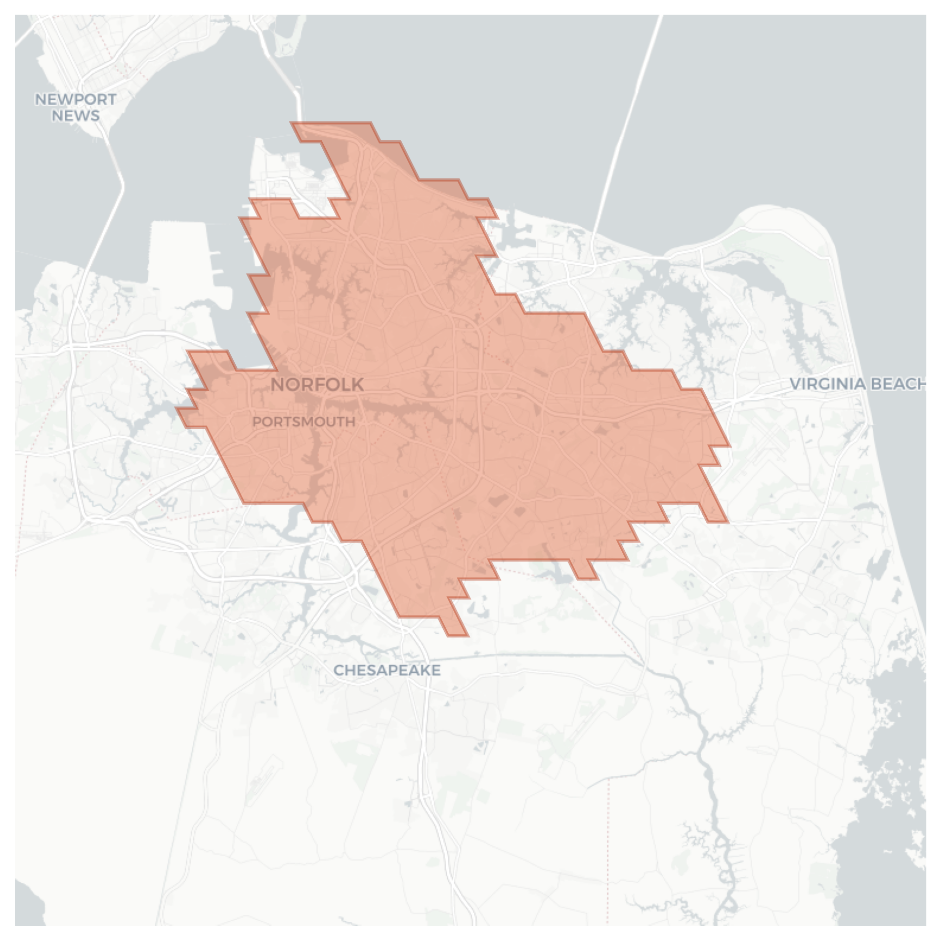 Norfolk geographic map