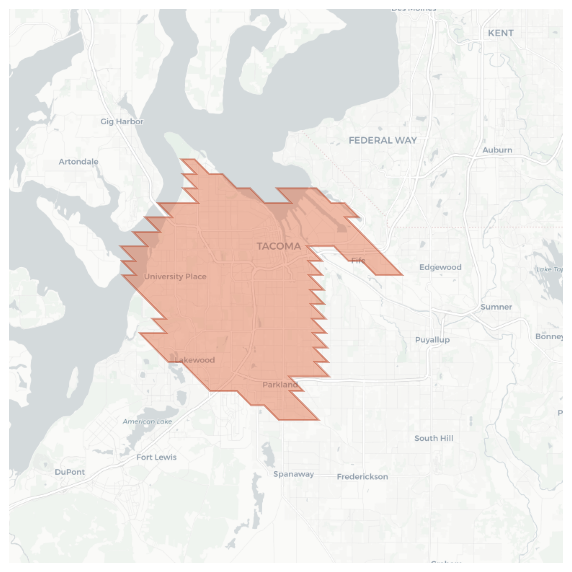 Tacoma geographic map