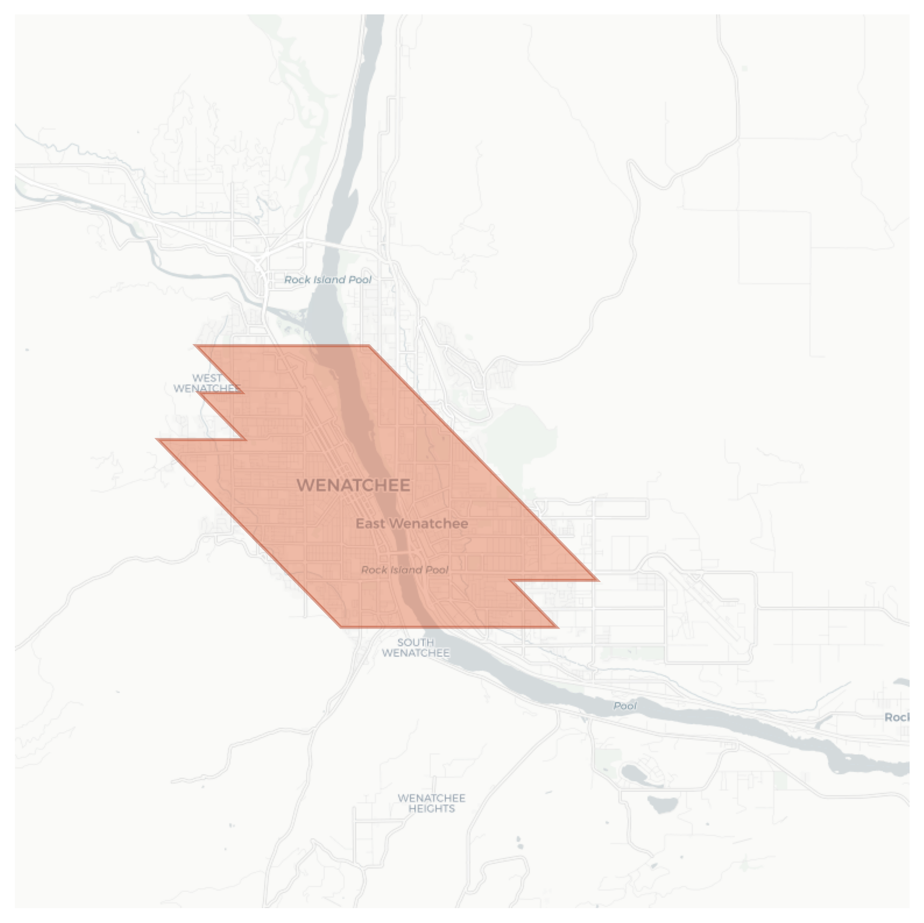 Wenatchee geographic map