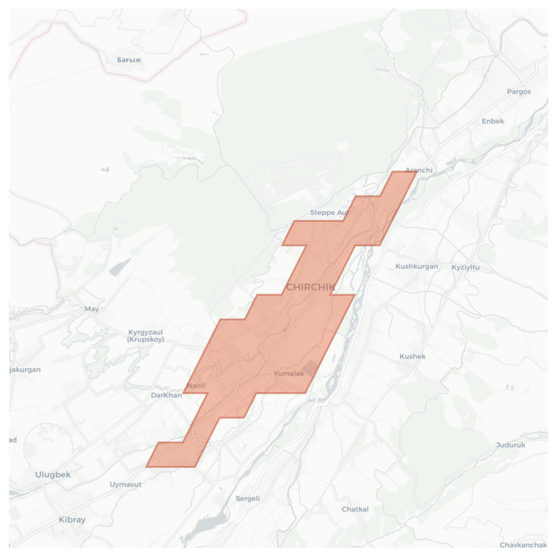 Chirchiq geographic map