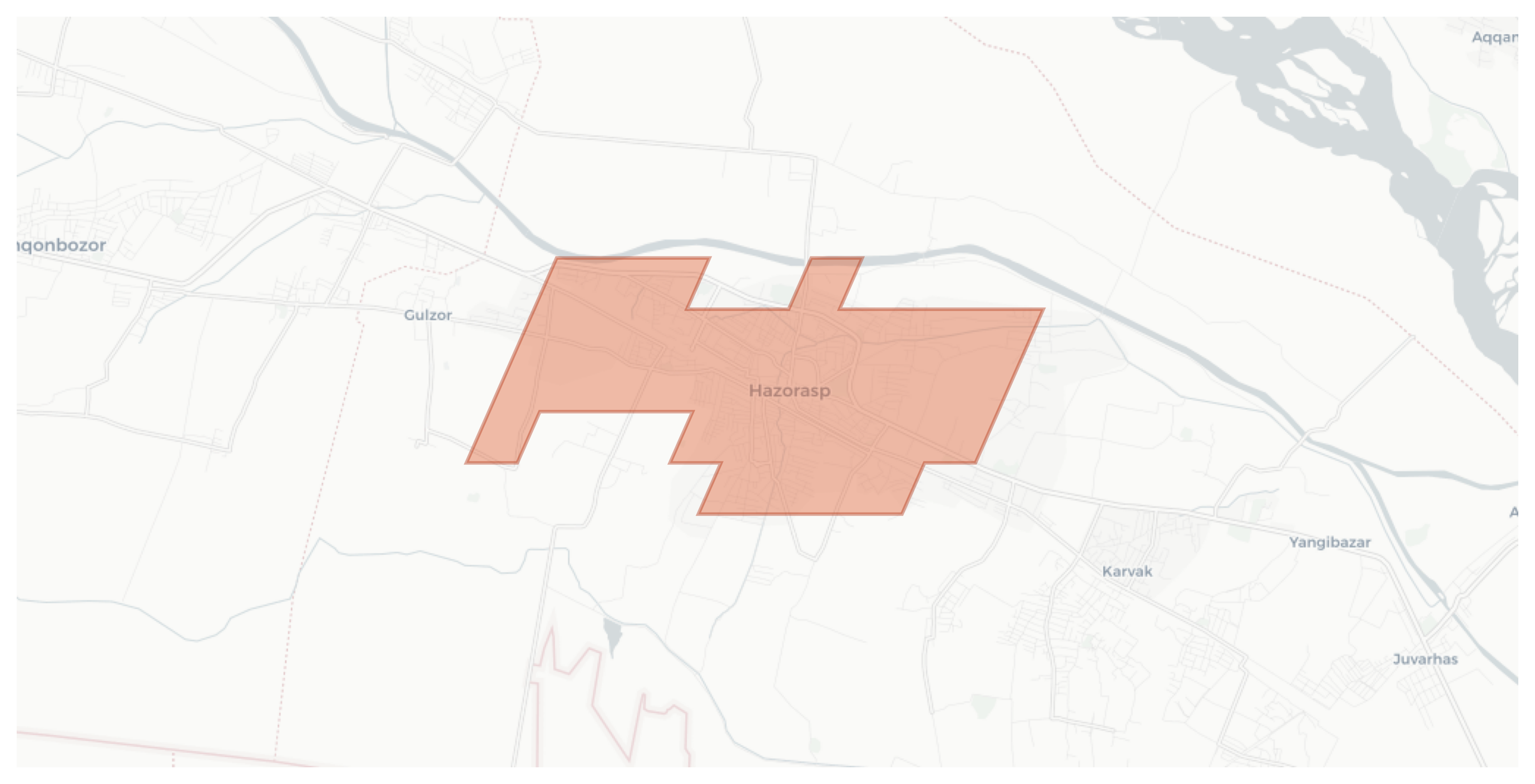 Hazorasp geographic map