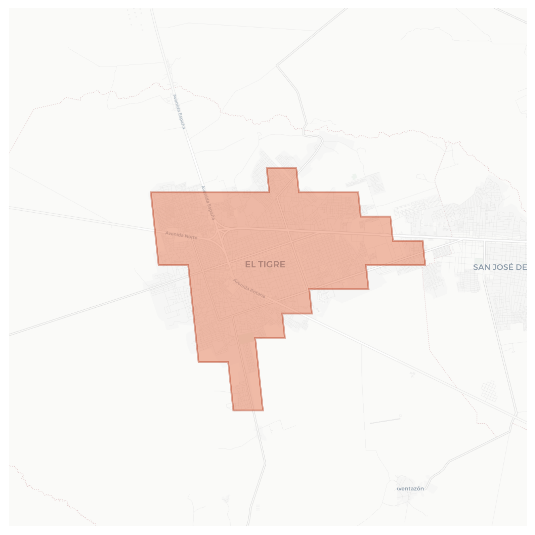 El Tigre geographic map