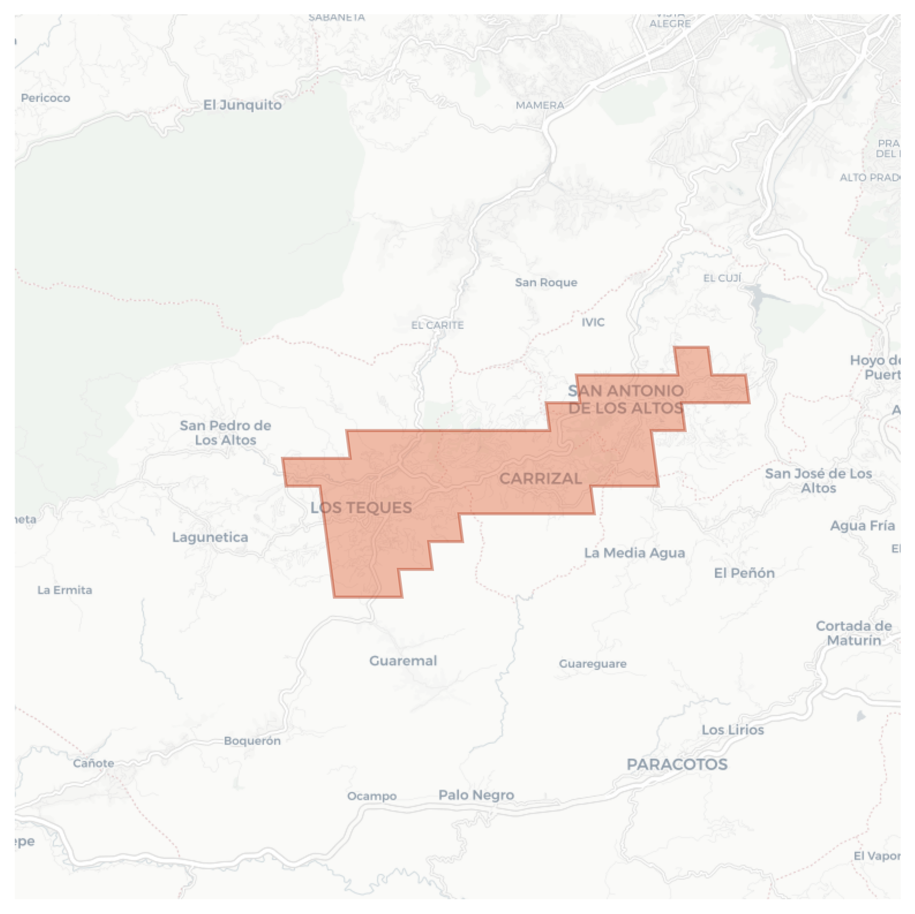 San Antonio de los Altos [Los Teques] geographic map