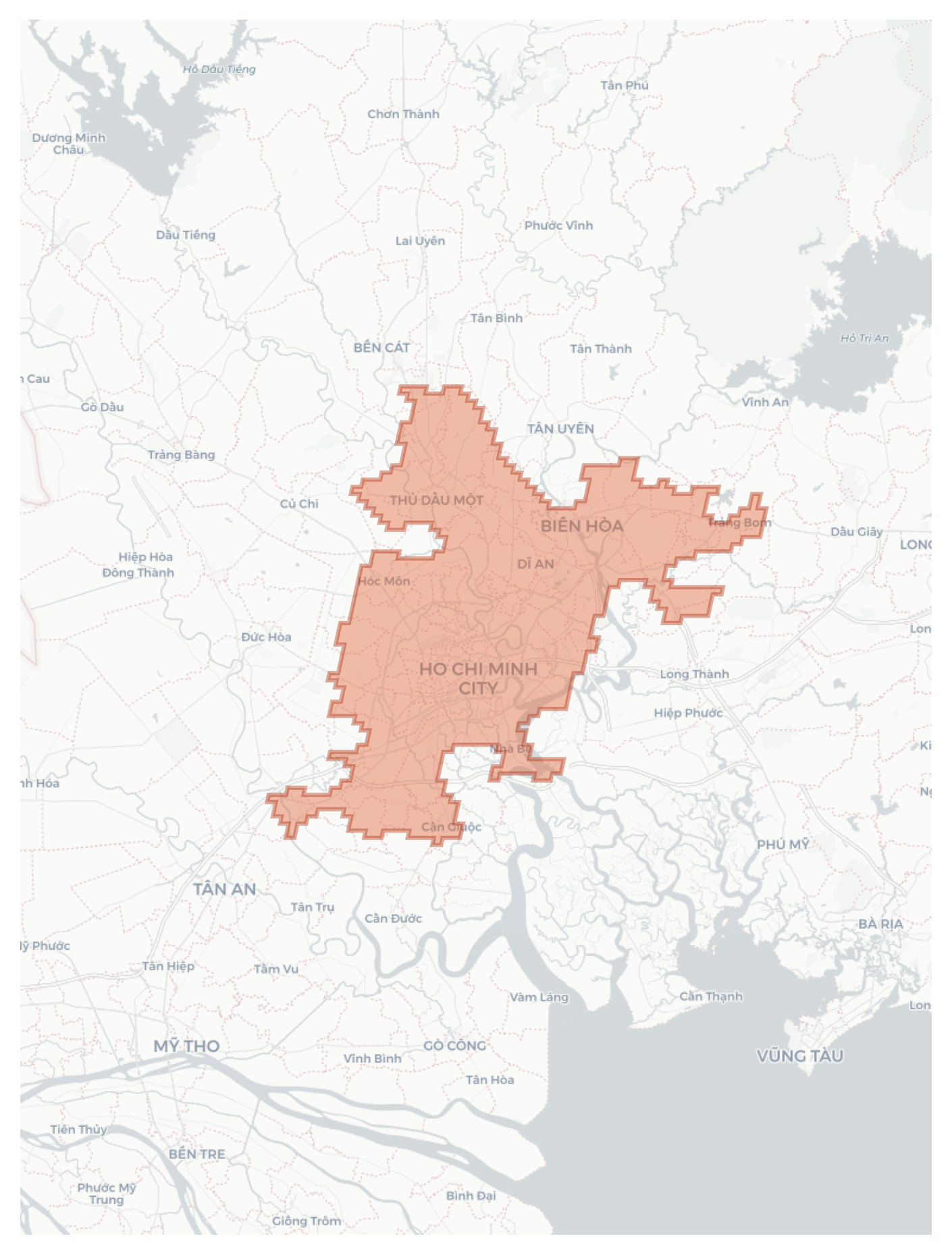 Ho Chi Minh City geographic map
