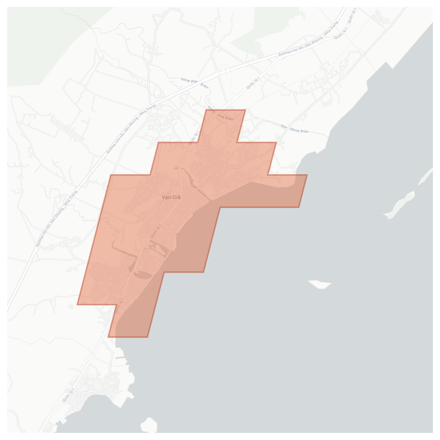 Van Gia Town geographic map