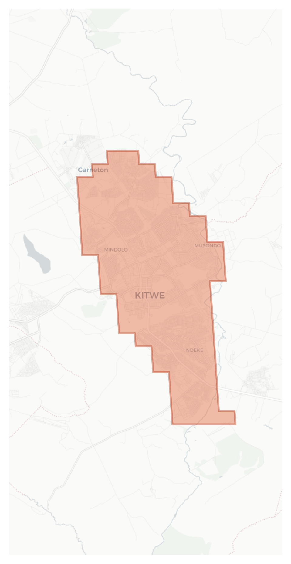 Kitwe geographic map
